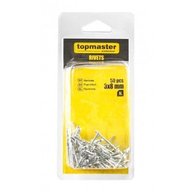 Нитове алуминиеви TopMaster 3 x 8mm, 50 броя    - Сравняване на продукти