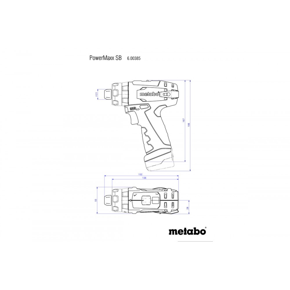 Бормашина акум. ударна METABO POWERMAXX SB 2X2Ah |  |  |