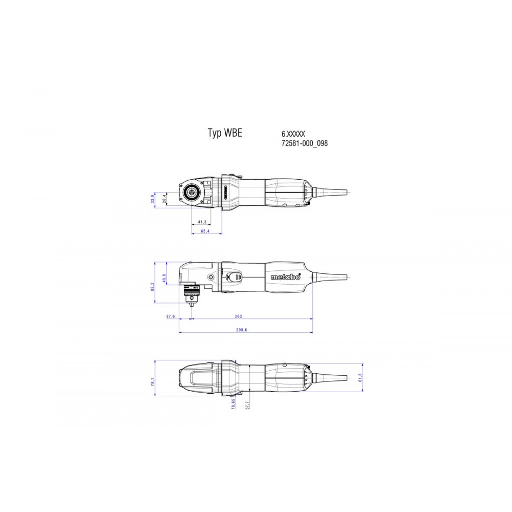 Бормашина ъглова 700W METABO WBE 700 |  |  |