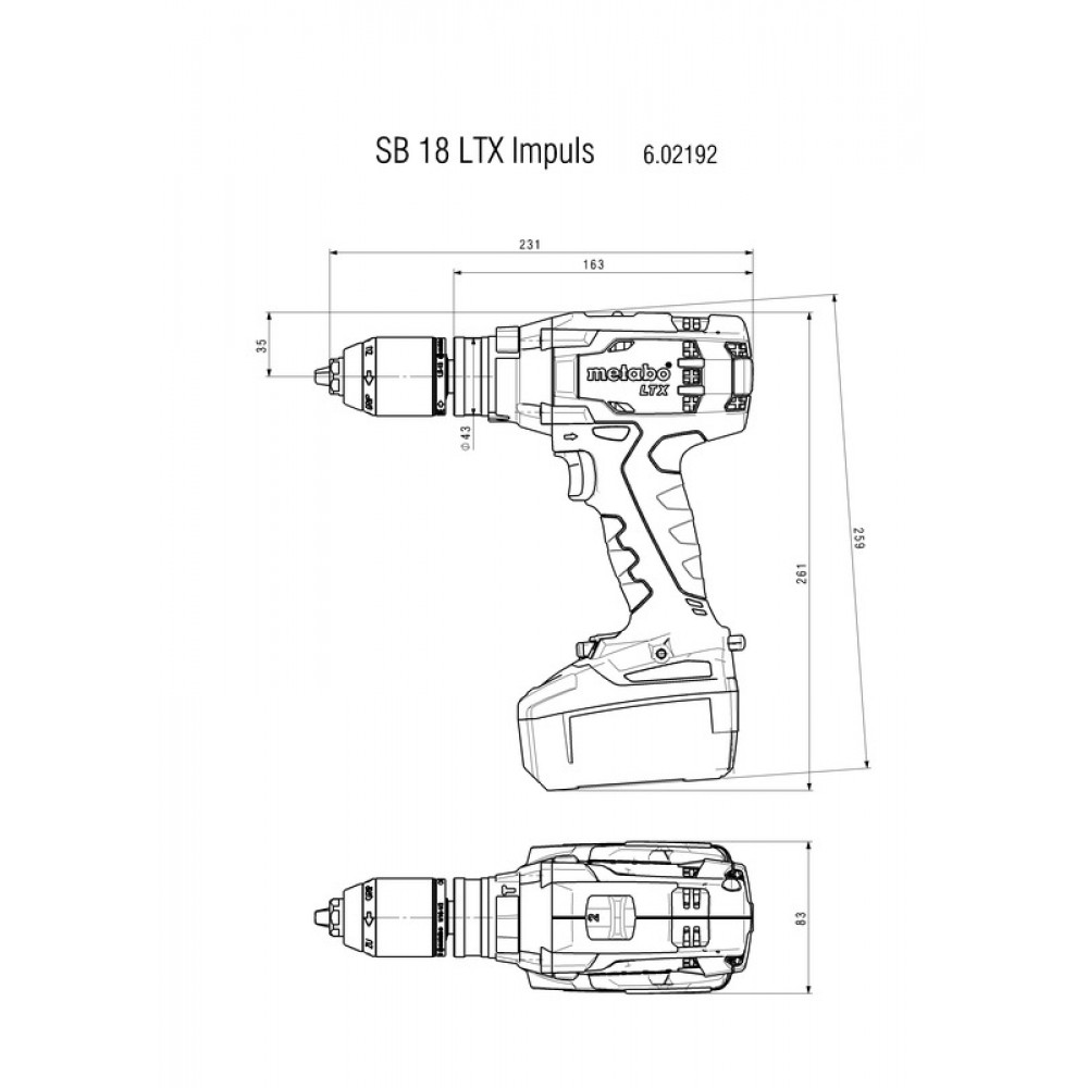 Бормашина акум. ударна METABO SB 18 LTX Impuls 2x4.0 Ah |  |  |