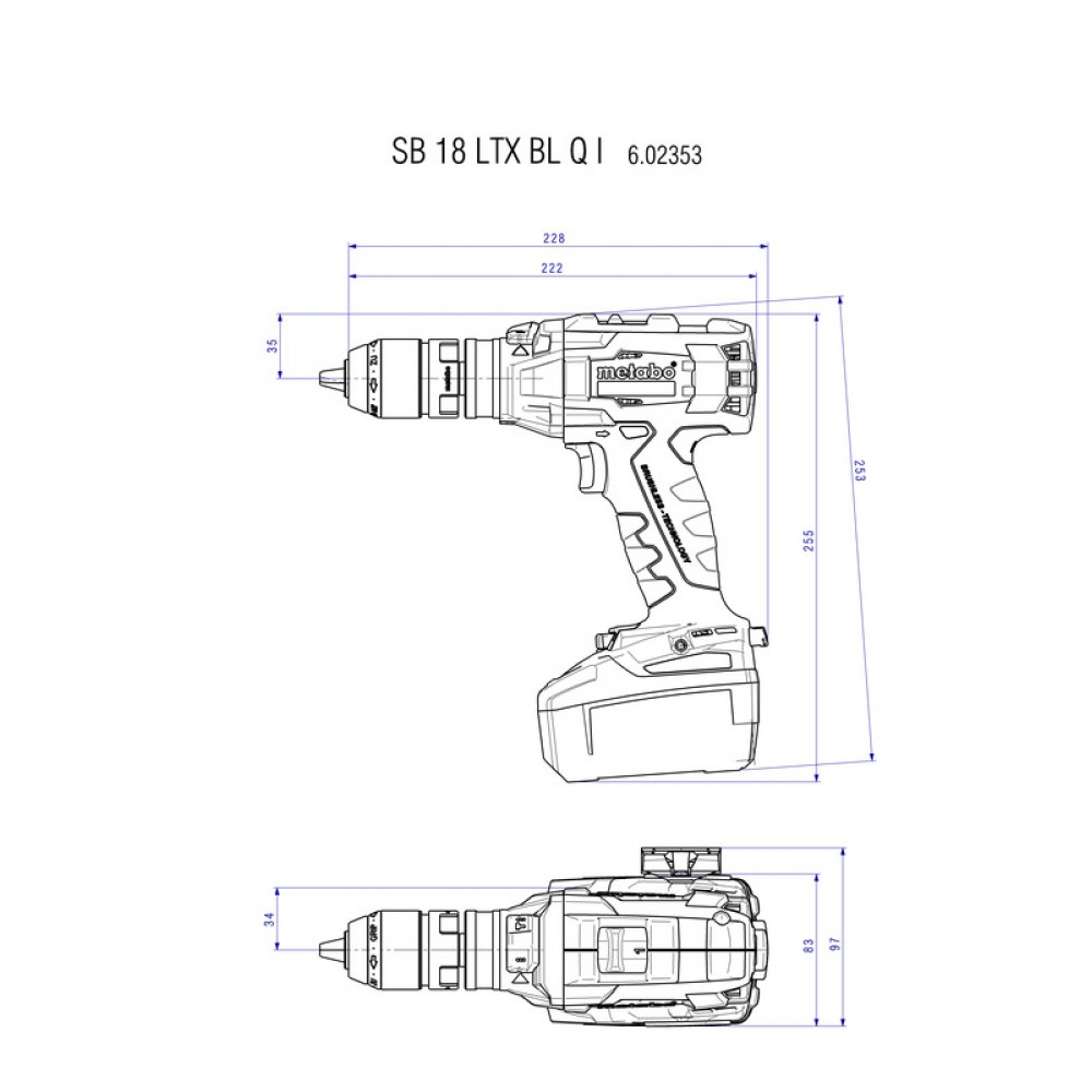 Бормашина акум. ударна METABO SB 18 LTX BL QUICK 2X5.2Ah |  |  |