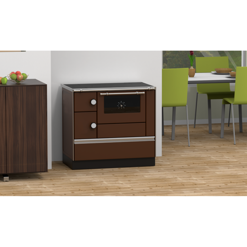 Готварска печка на дърва с водна риза Alfa Plam ALFA 90 H ET Brown Right, 14kW | Готварски печки на дърва |  |