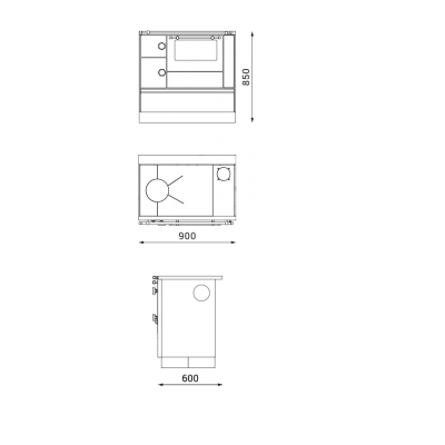 Готварска печка на дърва с водна риза Alfa Plam Alfa 90 HE Thermo 14.39kW - Alfa-Plam