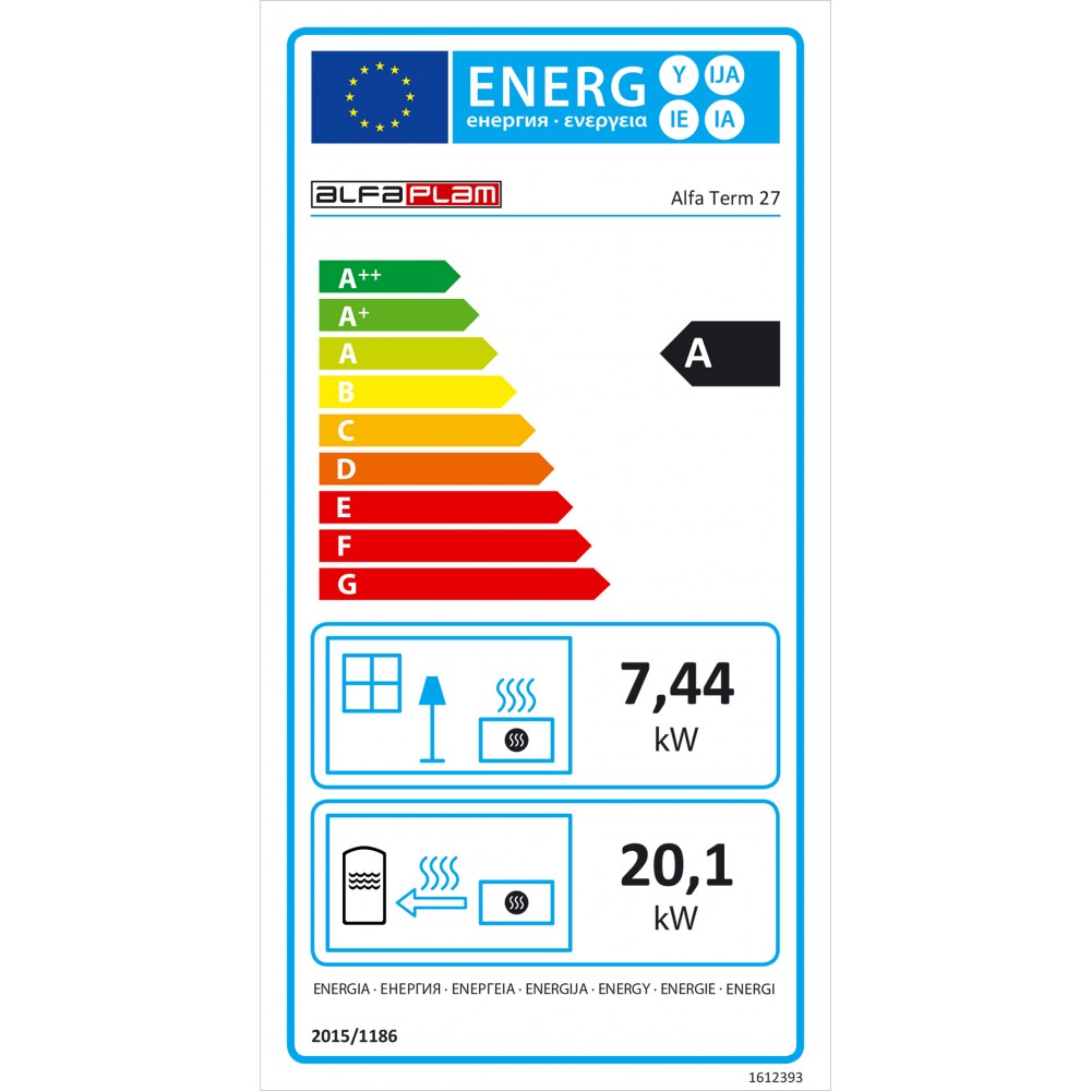 Готварска печка на дърва с водна риза Alfa Plam Alfa Term 27 Anthracite, 27.56kW | Готварски печки на дърва |  |