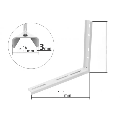 Стойки за климатик 500х600х60mm, 3mm бели прахово боядисани / подсилени - Стойки за климатик