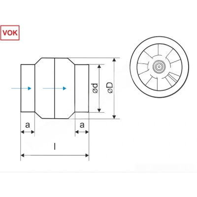 Канален вентилатор MMotors - VOK 120/100 ВТ с термодатчик, високотемпературен - Вентилатори