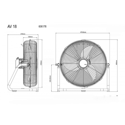 Акумулаторен вентилатор METABO AV 18 SOLO, 18V  - Строителна техника
