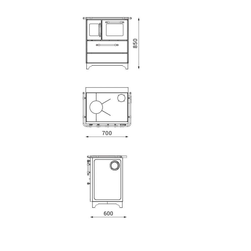 Готварска печка на дърва Alfa Plam Donna 70 White Left, 5kW | Готварски печки на дърва |  |