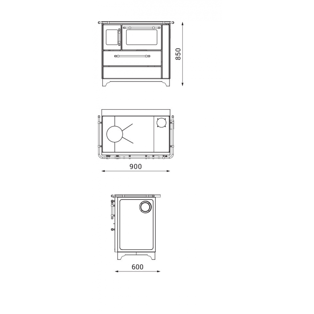 Готварска печка на дърва Alfa Plam Donna 90 Anthracite, 5kW | Готварски печки на дърва |  |