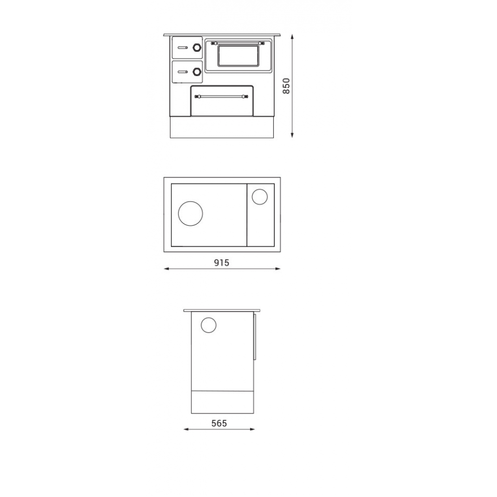 Готварска печка на дърва Alfa Plam Regular 46 White Left, 5kW | Готварски печки на дърва |  |