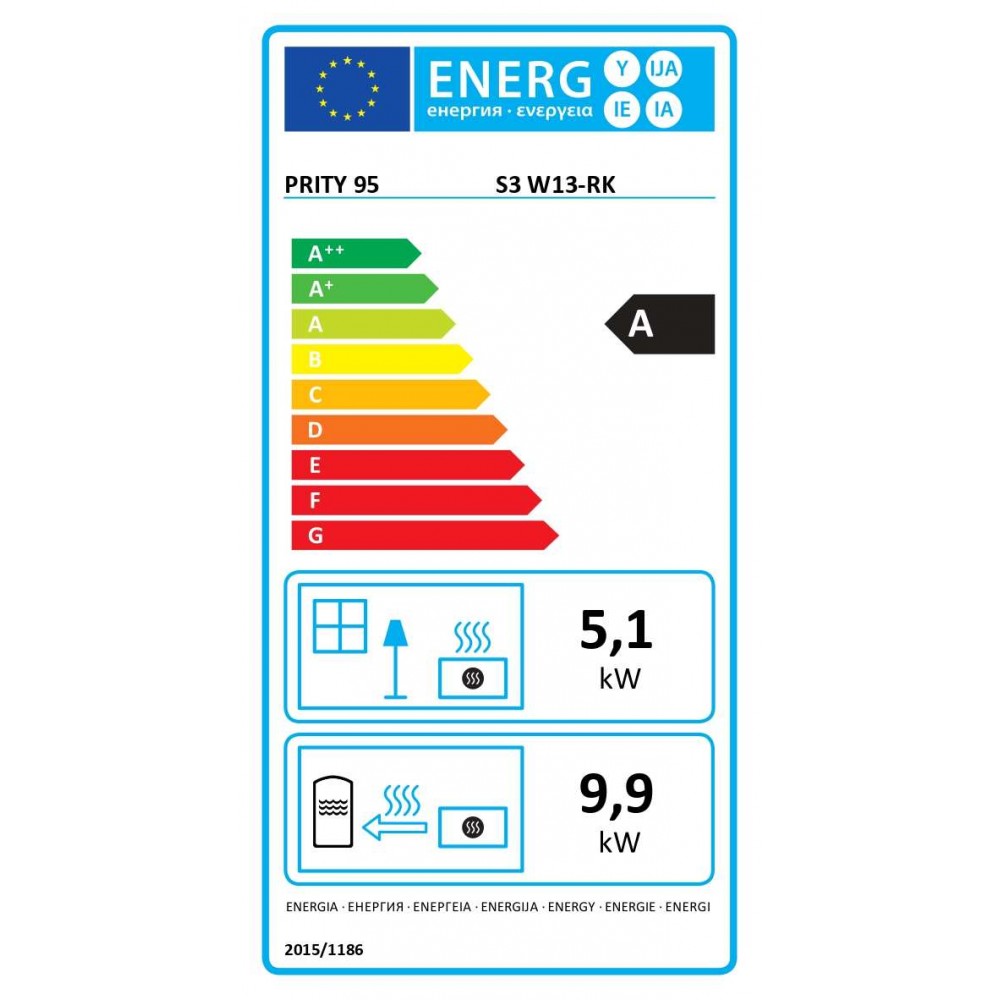 Камина на дърва с водна риза Прити S3 W13 RK Dantela, 15kW | Камини с водна риза | Камини на дърва |