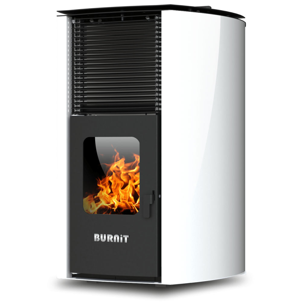 Пелетна камина с водна риза BURNiT Advant 25kW, бяла