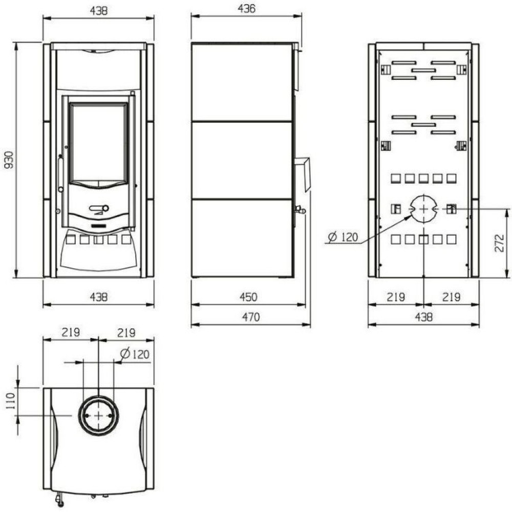 Италианска чугунена камина на дърва La Nordica Asia, 6kW |  |  |