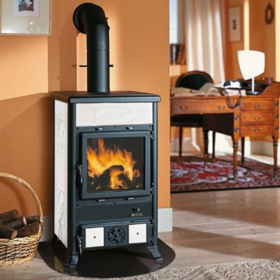 Италианска камина на дърва La Nordica Rossella R1 бяла, 8.8kW - Италиански камини и печки на дърва