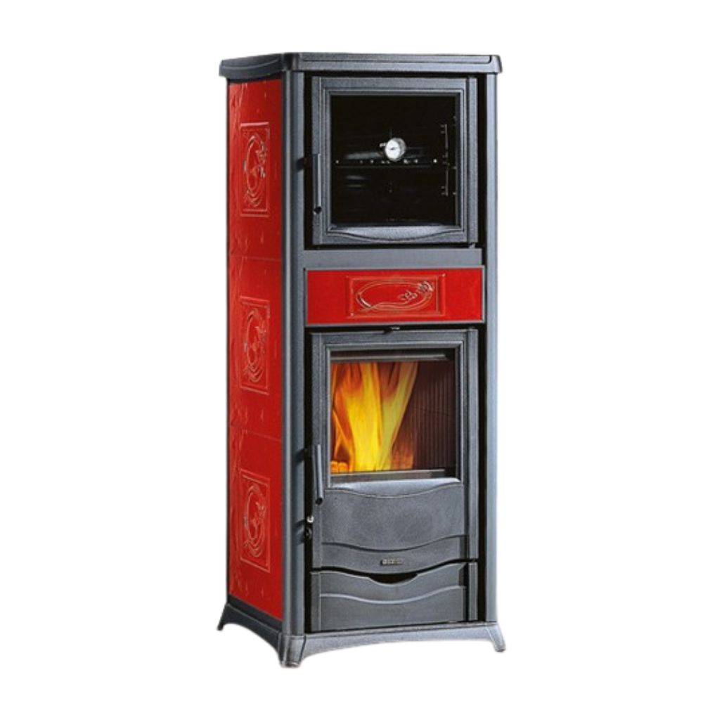 Италианска камина на дърва с фурна La Nordica Rossella Plus Forno Evo червена, 9.1kW | Италиански камини и печки на дърва |  |