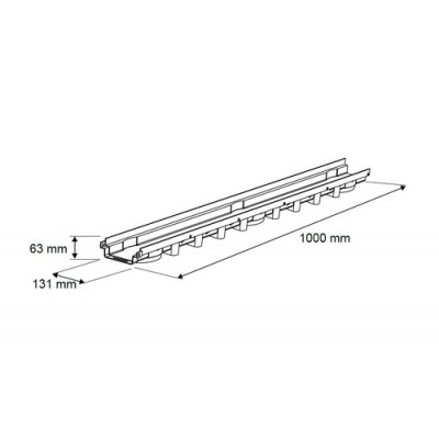 Отводнителен канал с черна решетка 1000/63 PP A15 KN - Отводнителни канали