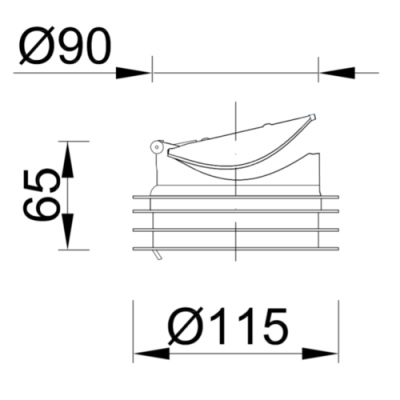 Канализационна клапа с маншон,Ф90/110 - Сифони