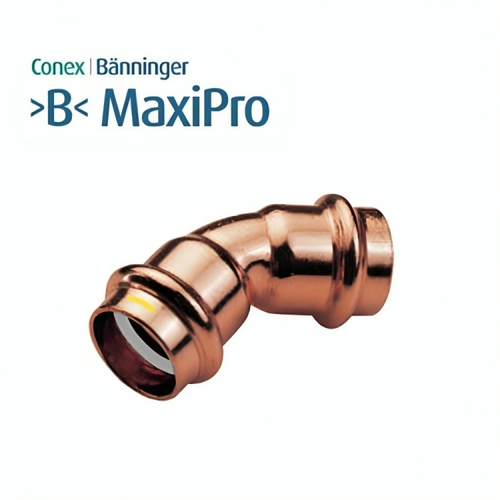 Коляно 45° Conex Banninger 5/8", медни прес фитинги за климатизация | Медни фитинги за климатици | Материали за монтаж на климатици |