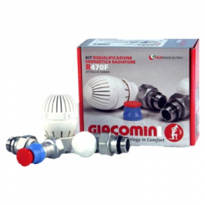 Комплект Giacomini термоглава, аксиален термовентил и секретен вентил 1/2xФ16, ъглов без адаптори (R470AX003)  - Сравняване на продукти