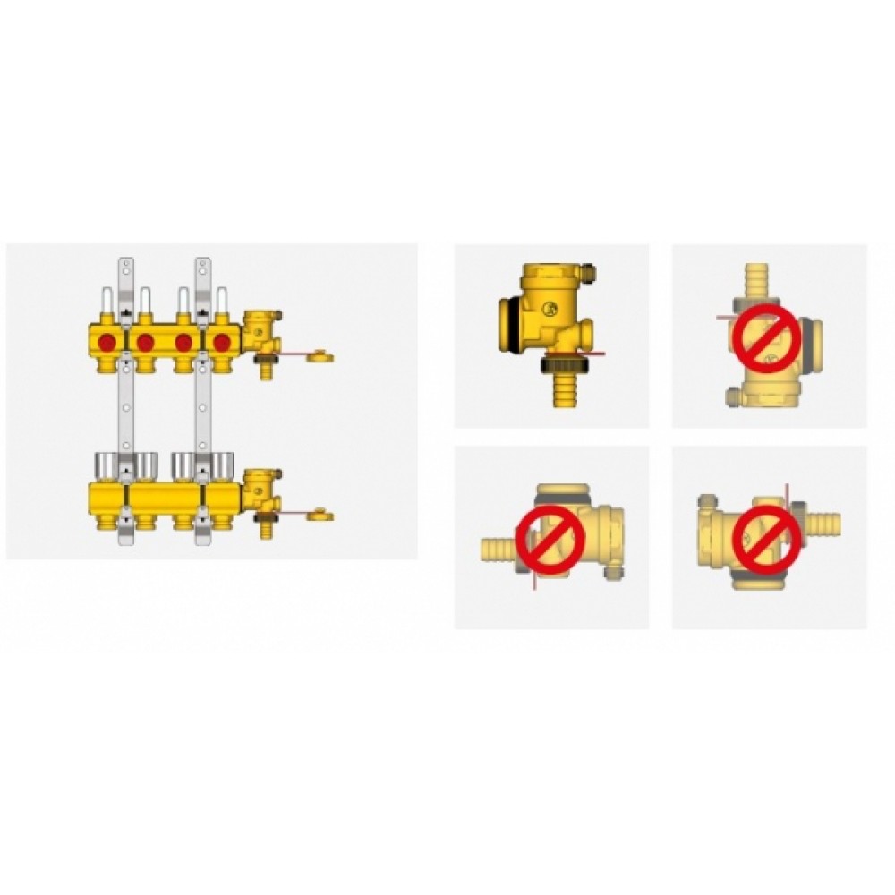 Краен елемент за колектор Giacomini 1", с вграден автоматичен обезвъздушител и дренаж R554IY005 | Колектори и колекторни кутии |  |