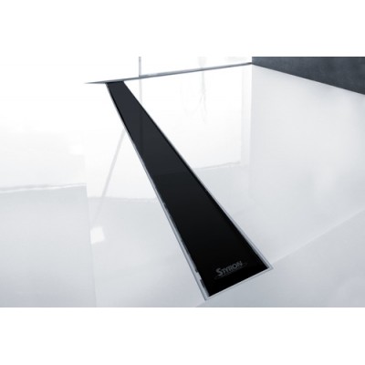 Линеен сифон за баня 100 см, Ф50, с решетка черно стъкло - Сифони