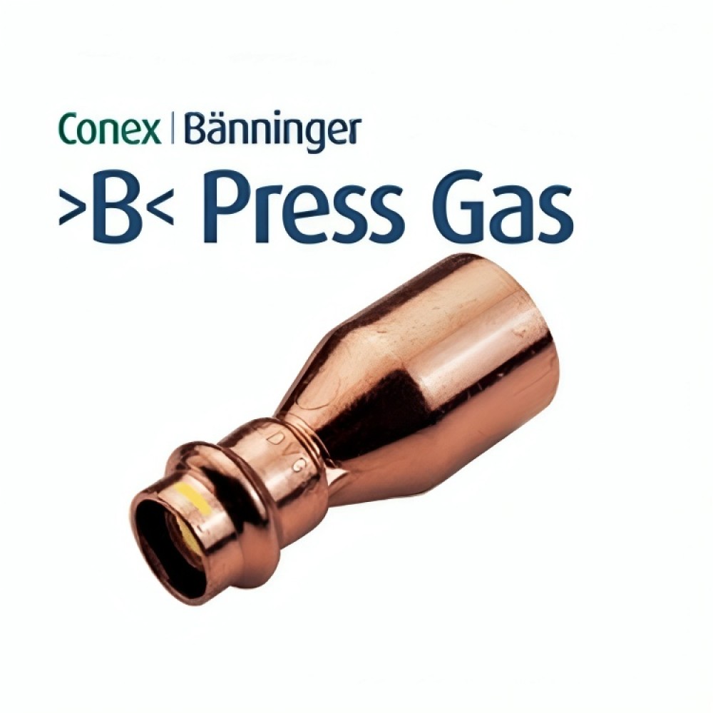 Редукция Conex Banninger Ф22 х 18, медни прес фитинги за газ | Медни фитинги за климатици | Материали за монтаж на климатици |