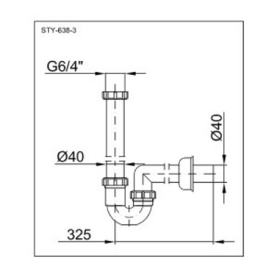 Тръбен сифон за мивка PP Ф40*6/4", без витло - Сифони