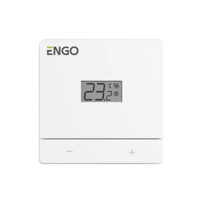 Жичен стаен термостат на батерии ENGO бял, Модел EASYBATB  - Термостати за парно