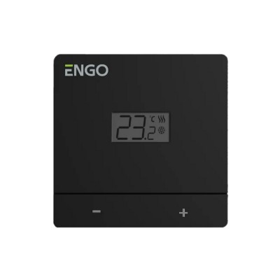 Жичен стаен термостат на батерии ENGO черен, Модел EASYBATB  - Термостати за парно
