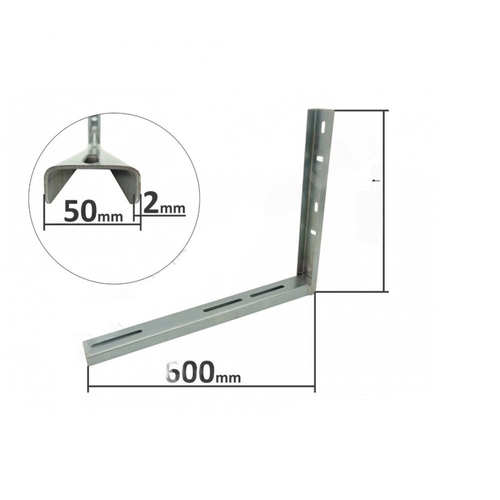 Стойки за климатик 400х600х50mm, 2mm студено поцинковани |  Климатични стойки | Материали за монтаж на климатици |