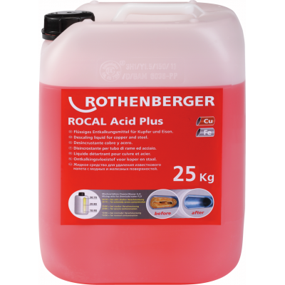 Концентрат за премахване на котлен камък Rothenberger ROCAL Acid Plus, 25 kg - Rothenberger