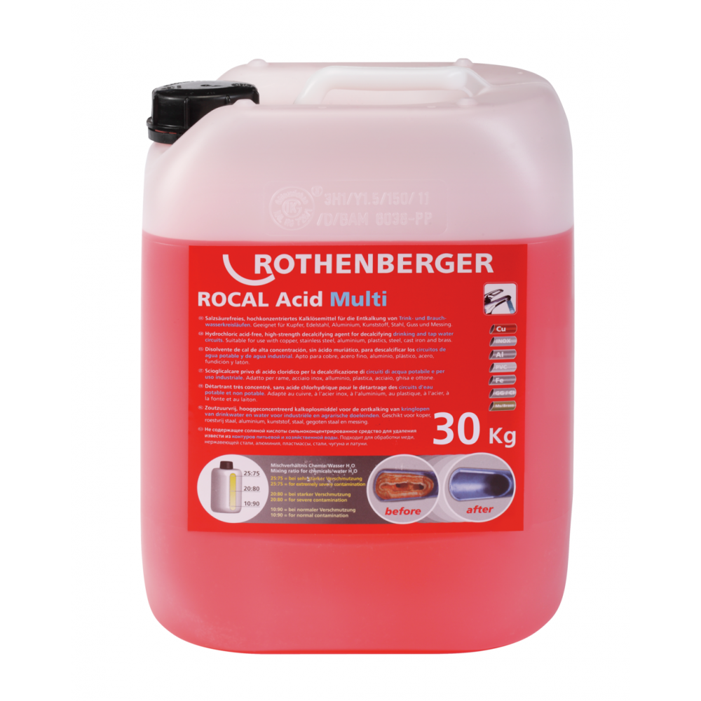 Концентрат за почистване на котлен камък Rothenberger ROCAL Acid Multi, 30 kg