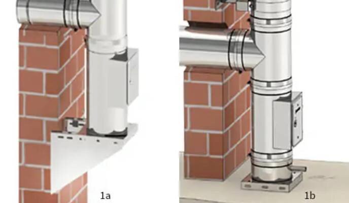 Монтаж на външен  комин от неръждаема стомана стъпка 1